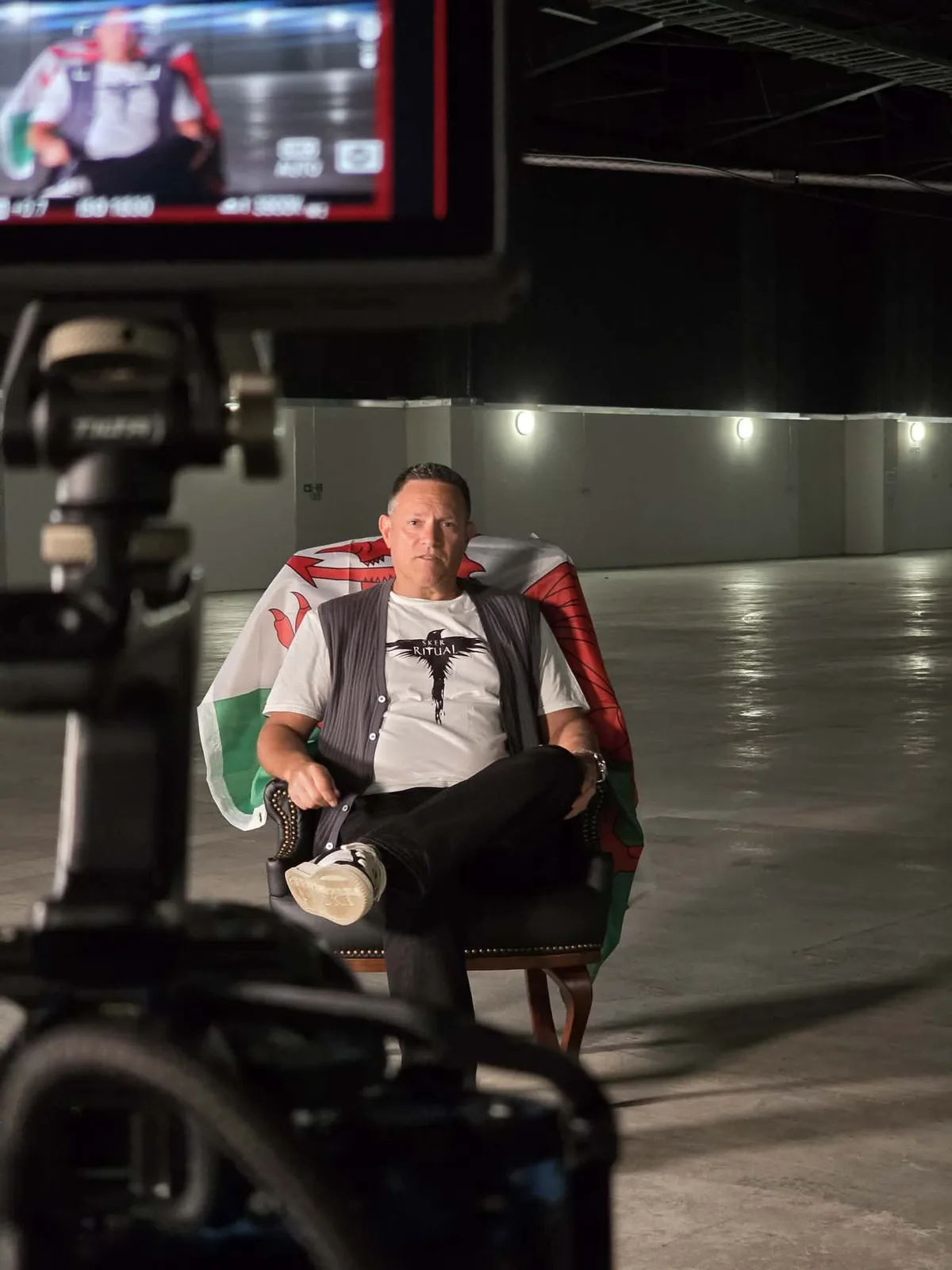 On set — sharing stories under the Welsh flag