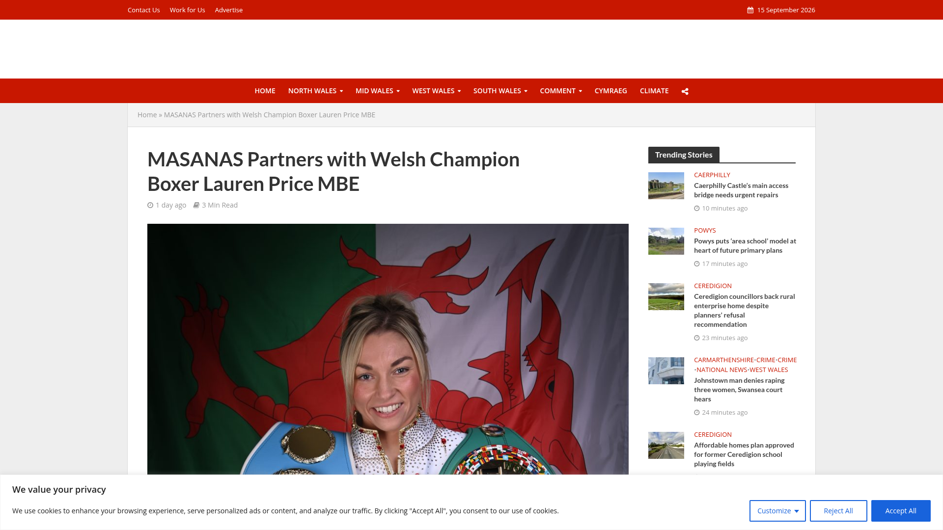 MASANAS Partners with Welsh Champion Boxer Lauren Price MBE